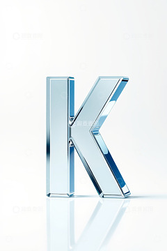 金属质感立体字母K