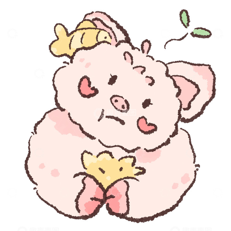 高清大图下载【趣麦麦图】-卡通小猪免扣元素