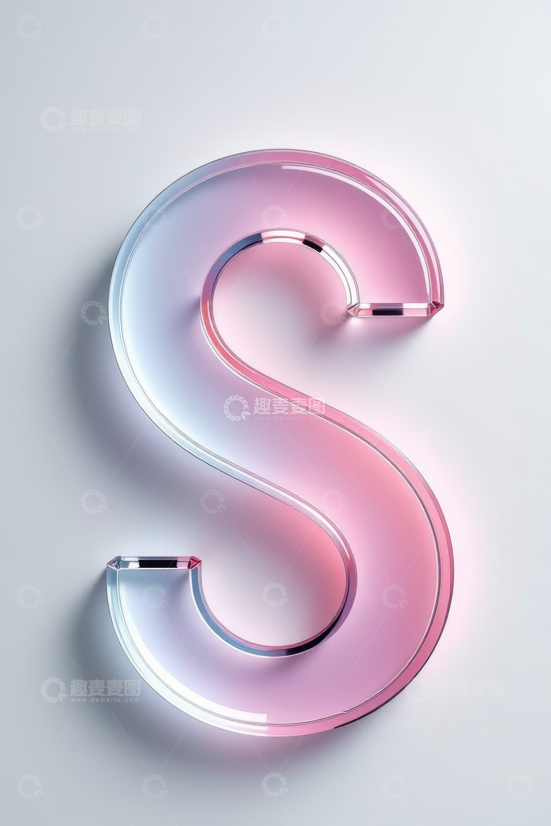 高清大图下载【趣麦麦图】立体渐变S字母设计素材