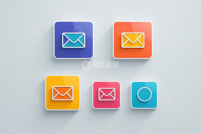 多彩邮件图标设计素材