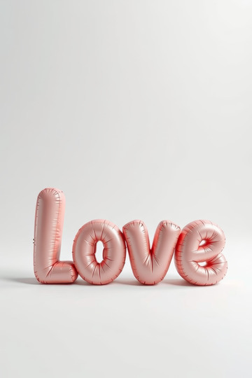 粉色LOVE字母气球静物