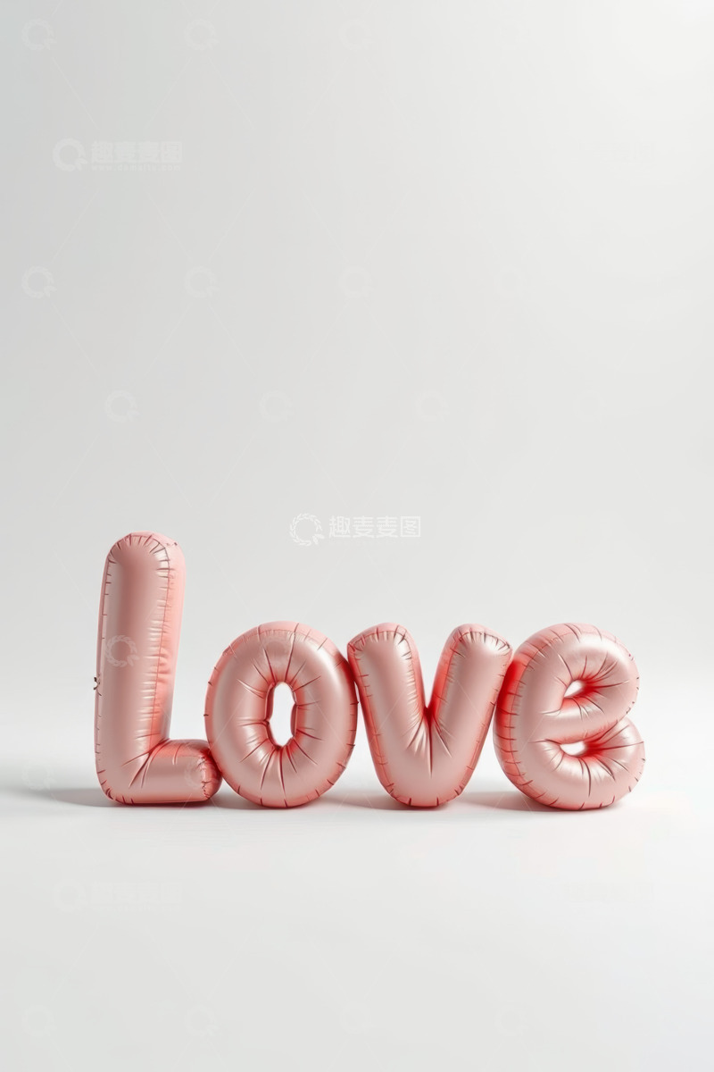 高清大图下载【趣麦麦图】-粉色LOVE字母气球静物