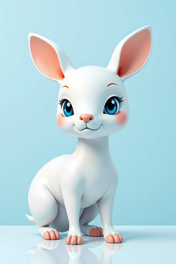 可爱3D动画白兔特写