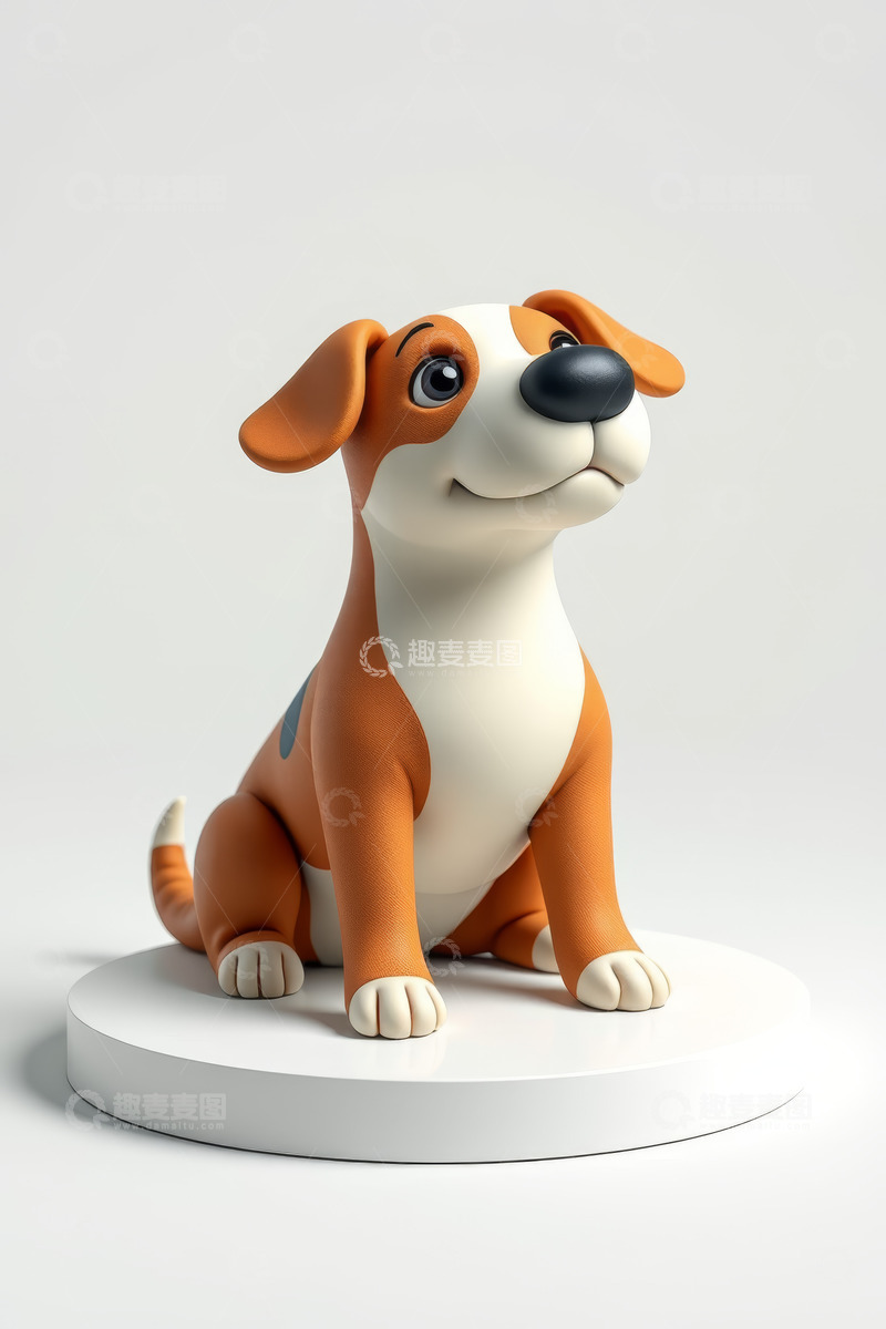 高清大图下载【趣麦麦图】可爱卡通小狗3D模型