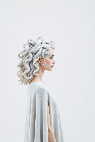 银发女性侧面肖像