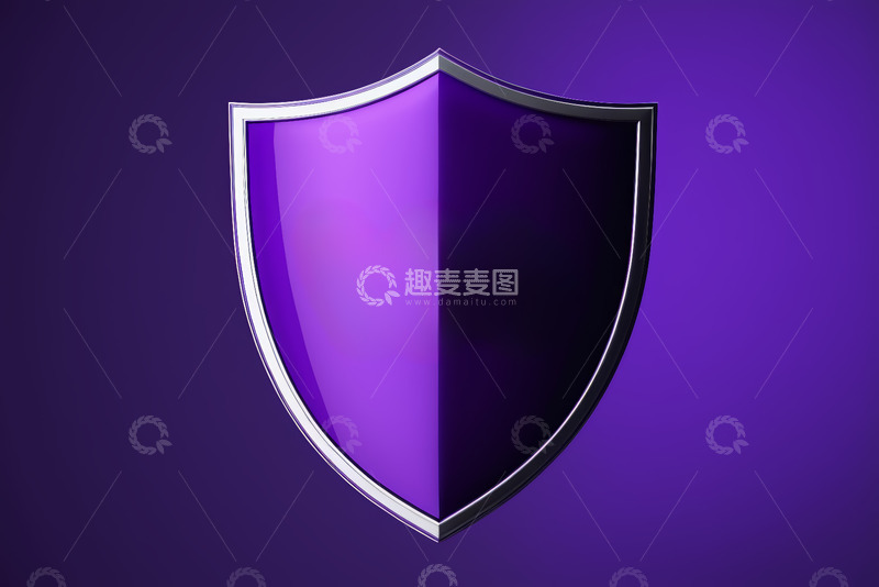 高清大图下载【趣麦麦图】紫色盾牌图标设计素材