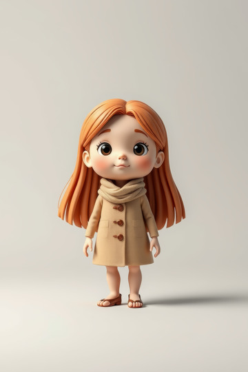 3D卡通小女孩形象素材