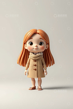 3D卡通小女孩形象素材