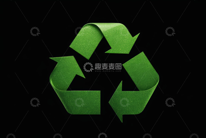 高清大图下载【趣麦麦图】绿色回收符号特写