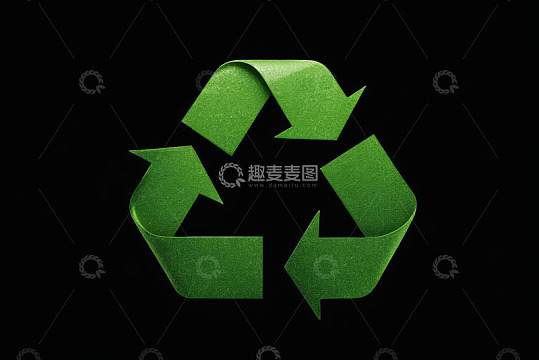 绿色回收符号特写