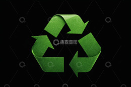 绿色回收符号特写