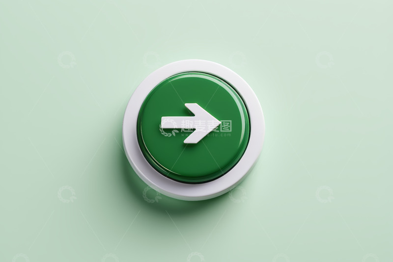 高清大图下载【趣麦麦图】绿色箭头按钮图标特写