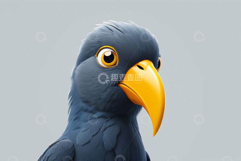 高清大图下载【趣麦麦图】蓝色鹦鹉特写