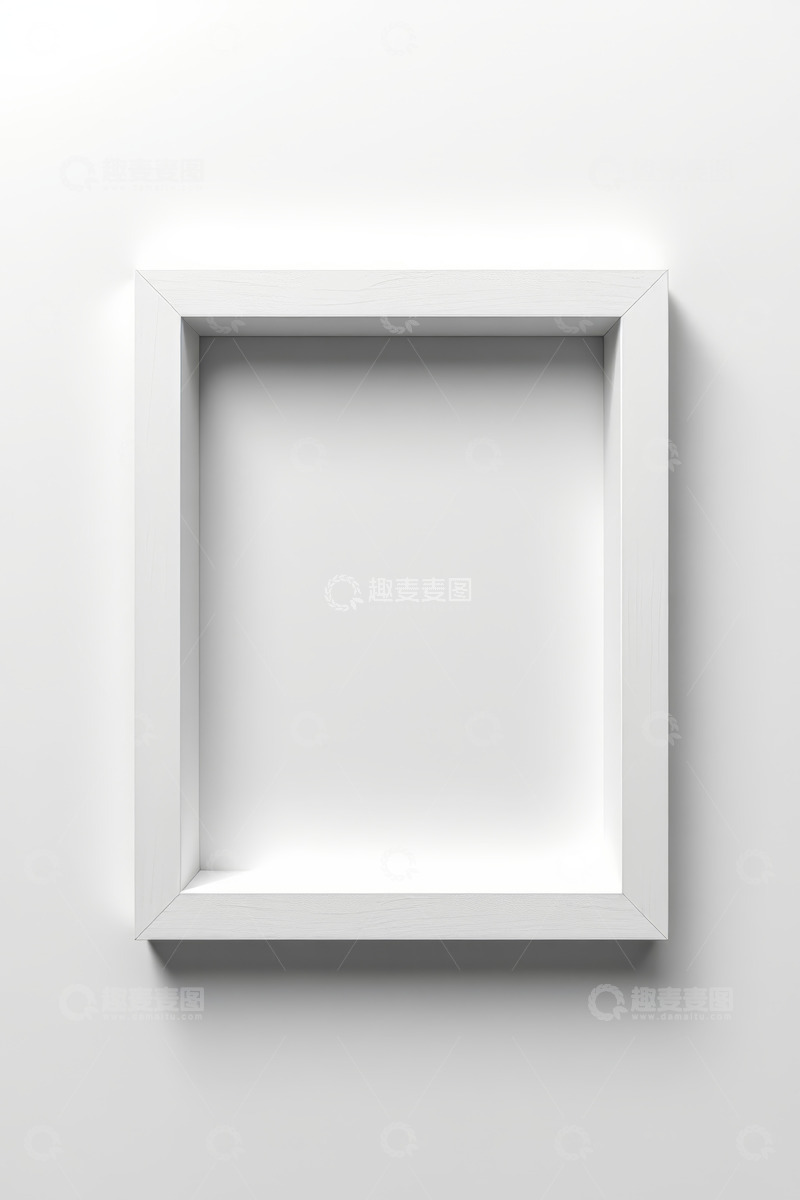 高清大图下载【趣麦麦图】白色空相框挂于白墙