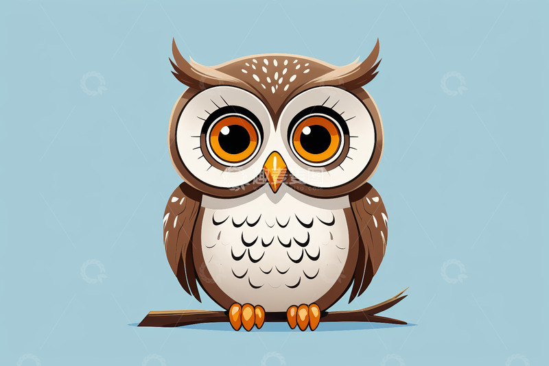 高清大图下载【趣麦麦图】卡通猫头鹰特写