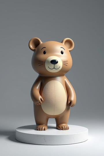 站立卡通小熊3D模型