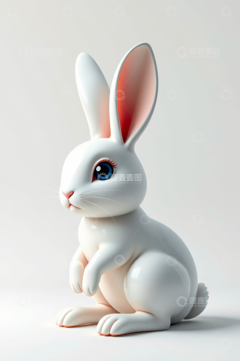 高清大图下载【趣麦麦图】白色卡通兔子形象素材