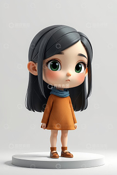 卡通小女孩3D形象素材
