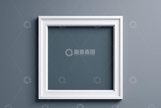 灰色背景上的白色方形框架
