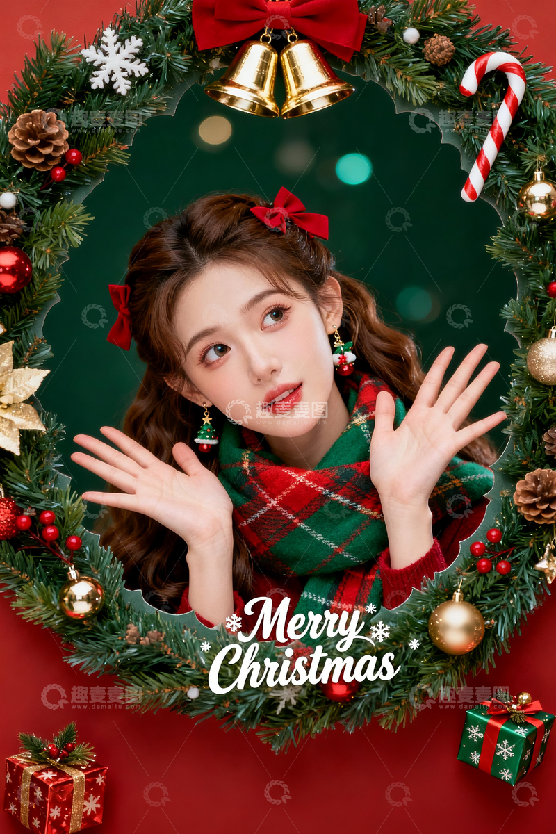 源文件下载【趣麦麦图】圣诞圈内的圣诞女郎3