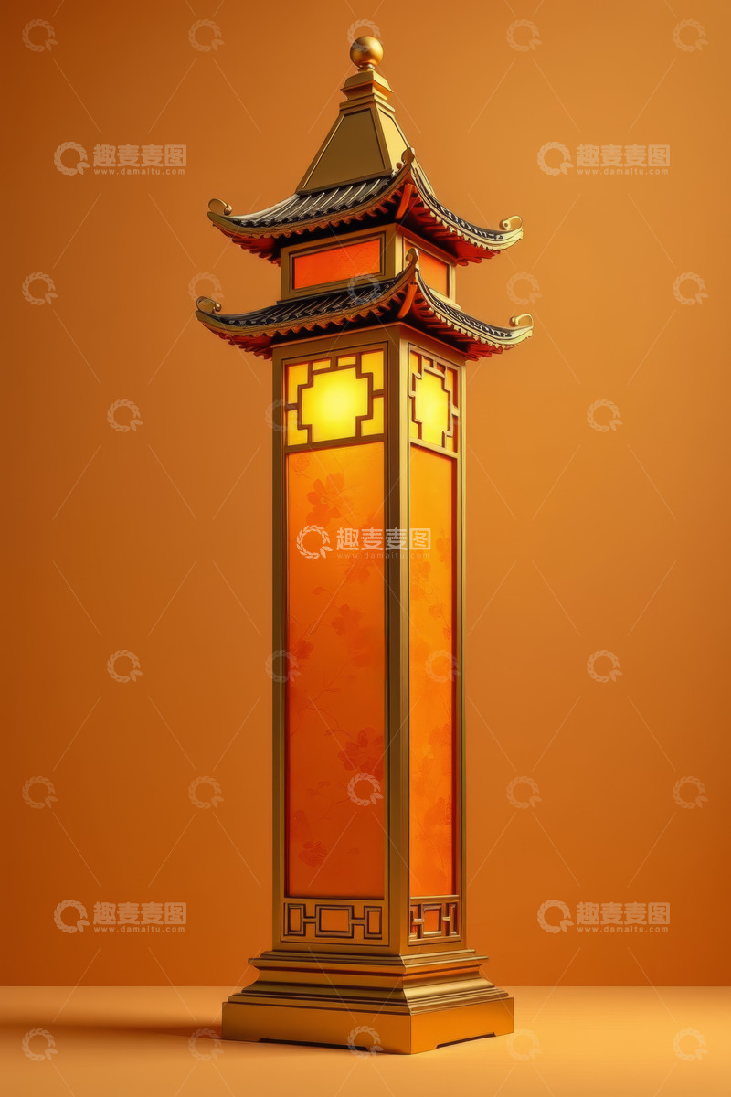 高清大图下载【趣麦麦图】中式古典风格3D灯笼