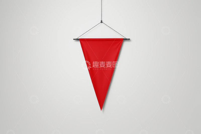 高清大图下载【趣麦麦图】悬挂的红色三角形旗帜
