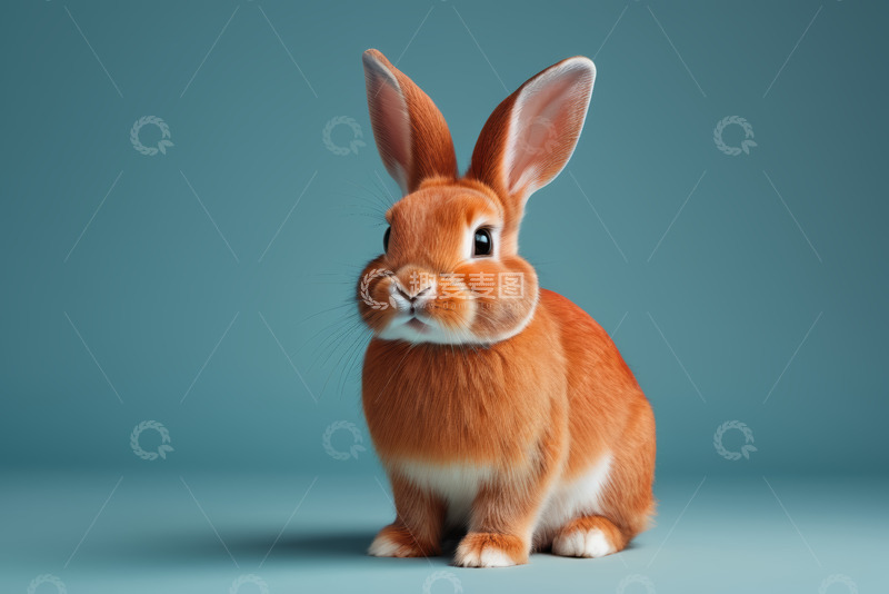 高清大图下载【趣麦麦图】橙色兔子正面特写