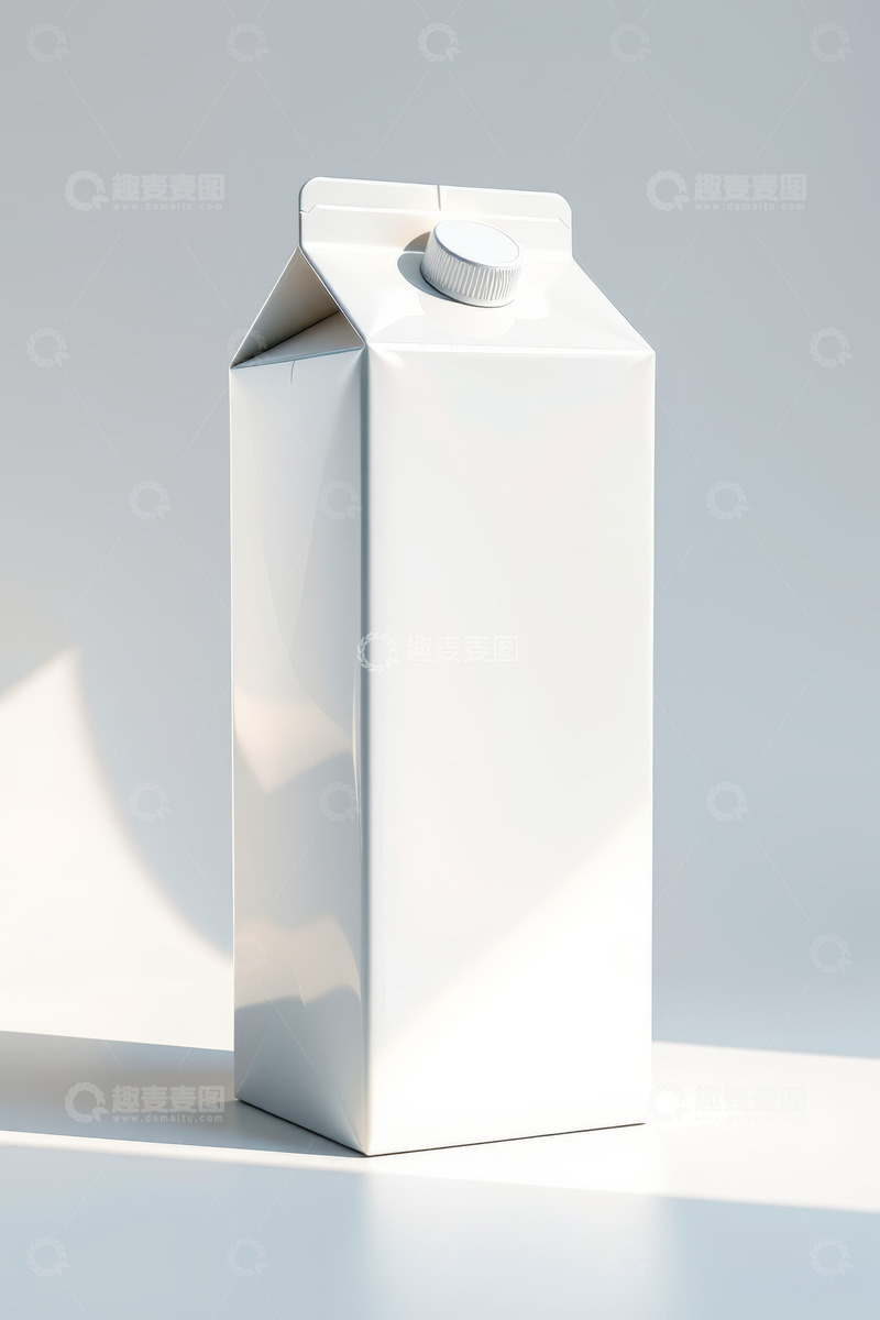 高清大图下载【趣麦麦图】白色牛奶包装盒静物