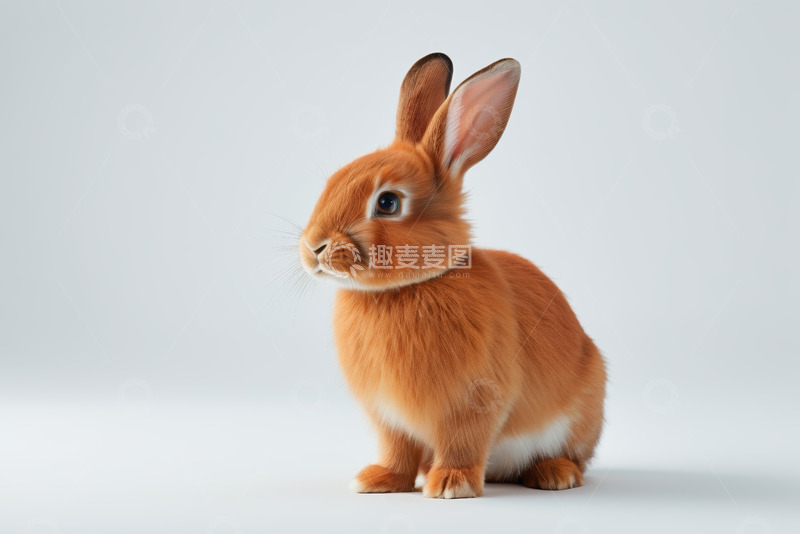 高清大图下载【趣麦麦图】可爱橙色兔子特写