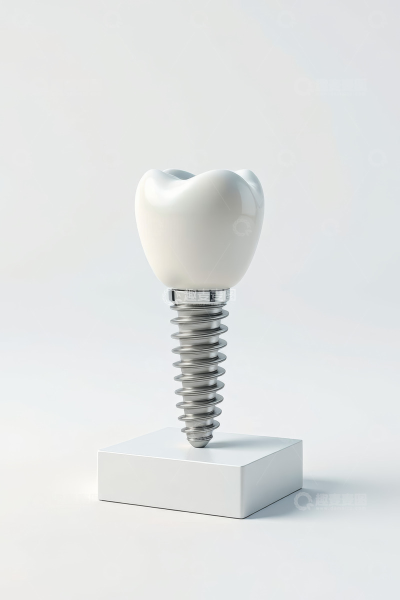 高清大图下载【趣麦麦图】白色背景下的牙齿种植体展示