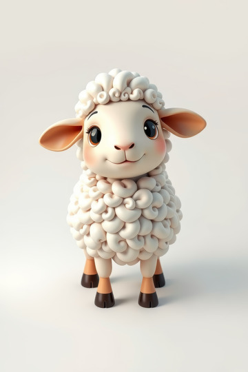 可爱卡通绵羊形象素材