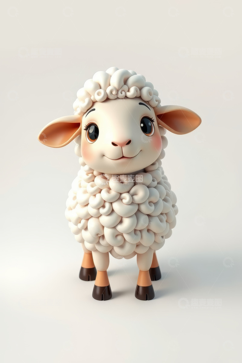 高清大图下载【趣麦麦图】-可爱卡通绵羊形象素材
