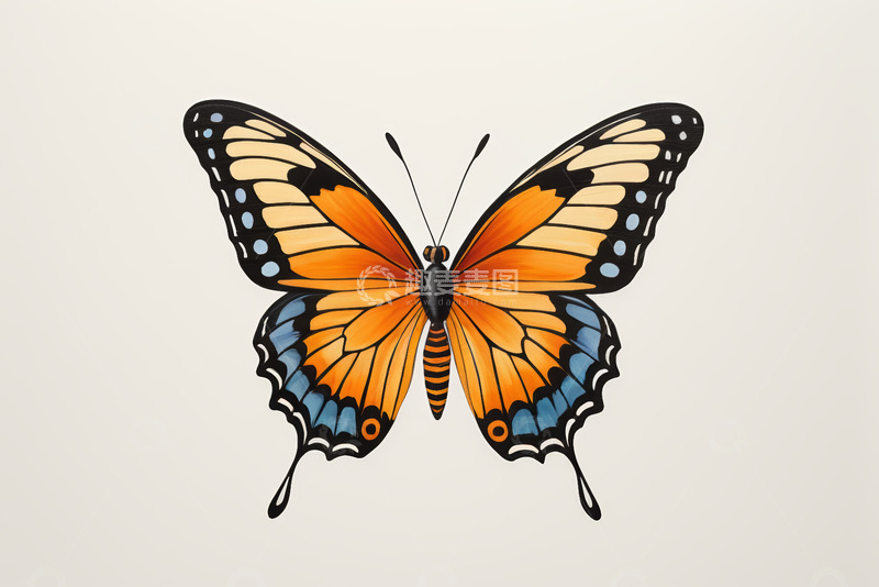 高清大图下载【趣麦麦图】色彩斑斓的蝴蝶特写