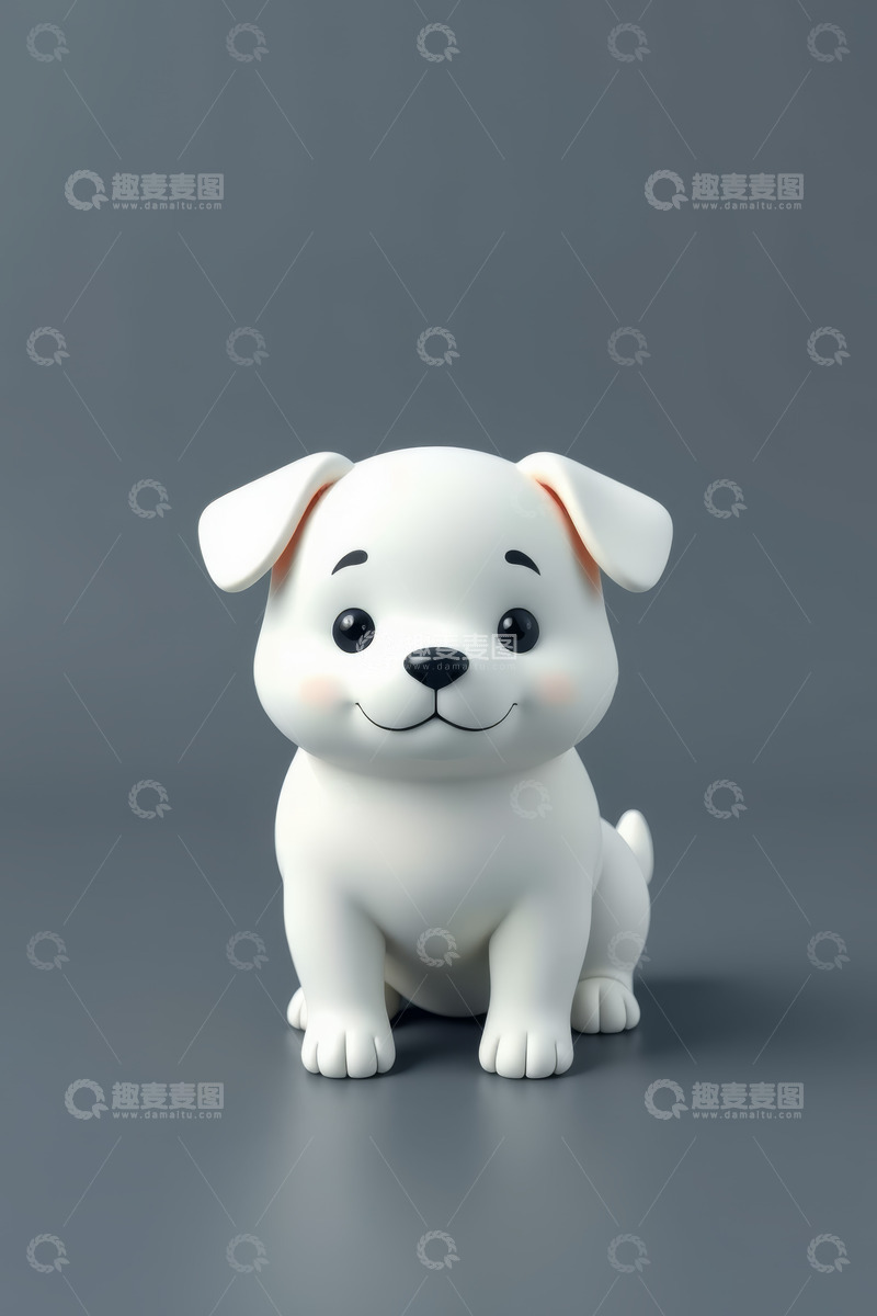 高清大图下载【趣麦麦图】白色卡通小狗摆件