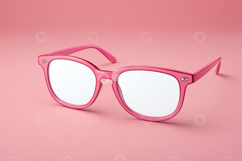 高清大图下载【趣麦麦图】粉色时尚眼镜产品展示