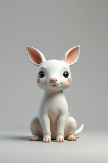 可爱卡通坐姿小动物形象