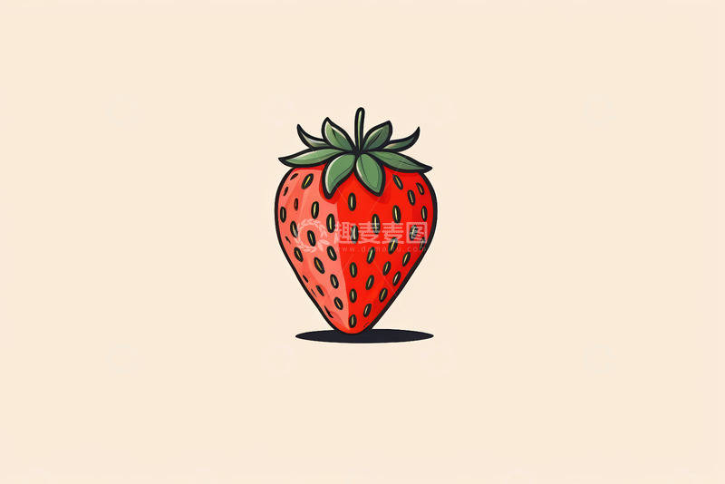 高清大图下载【趣麦麦图】手绘卡通草莓图案