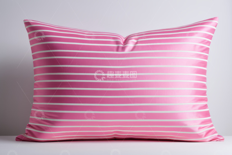 高清大图下载【趣麦麦图】粉色条纹抱枕展示