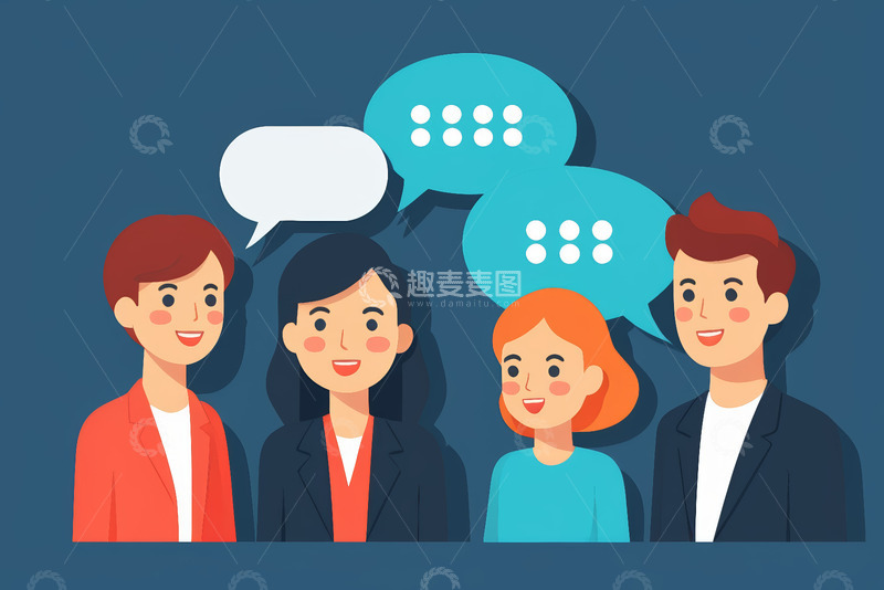 高清大图下载【趣麦麦图】商务人士交流插图