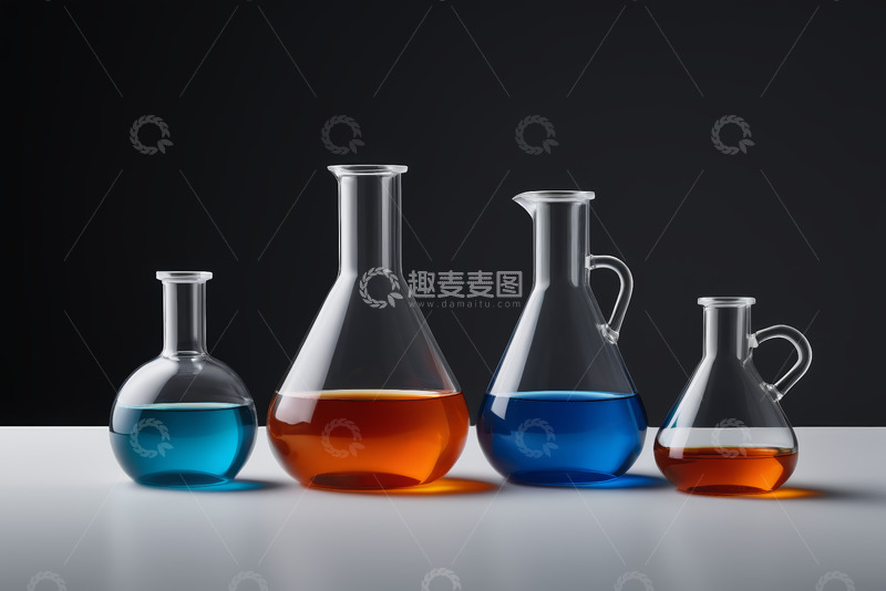 高清大图下载【趣麦麦图】实验室玻璃器皿与彩色液体