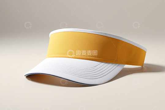 黄色白色拼接遮阳帽