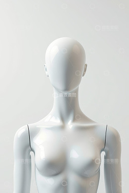 白色人体模特半身特写