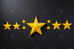 黑色背景上的金色星星装饰