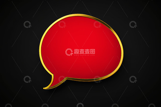 红色金边对话气泡图形