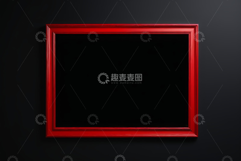 高清大图下载【趣麦麦图】黑色背景上的红色相框