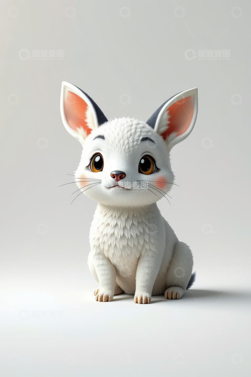 高清大图下载【趣麦麦图】可爱卡通白宠物小动物形象