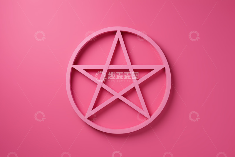 高清大图下载【趣麦麦图】粉色背景上的五角星图形设计
