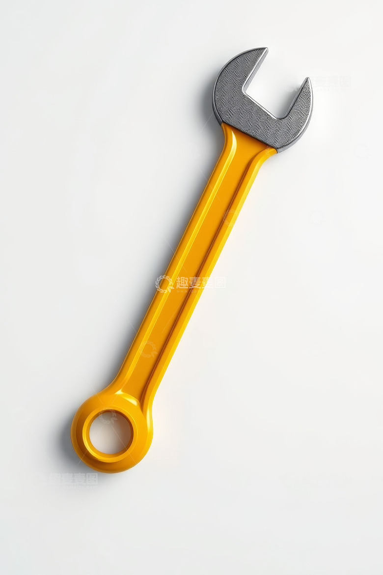 黄色扳手工具特写