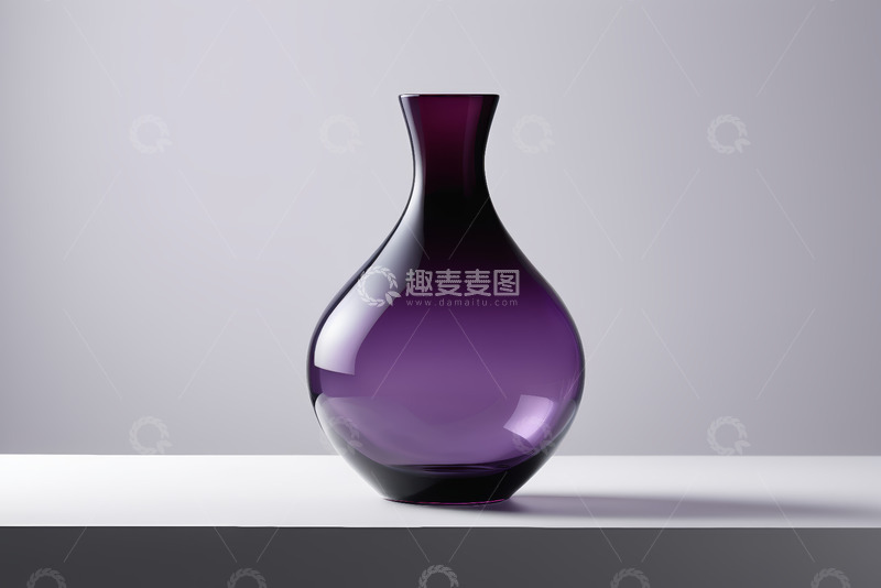 高清大图下载【趣麦麦图】紫色玻璃花瓶静物特写
