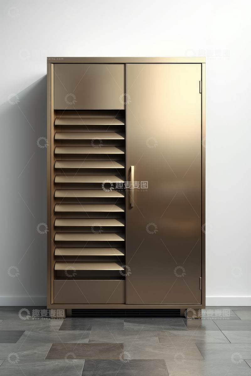 高清大图下载【趣麦麦图】金属质感双门储物柜